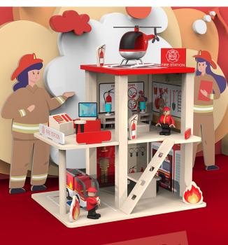 Großhandel B2B Feuerwache Rollenspiel Spielzeug aus Holz